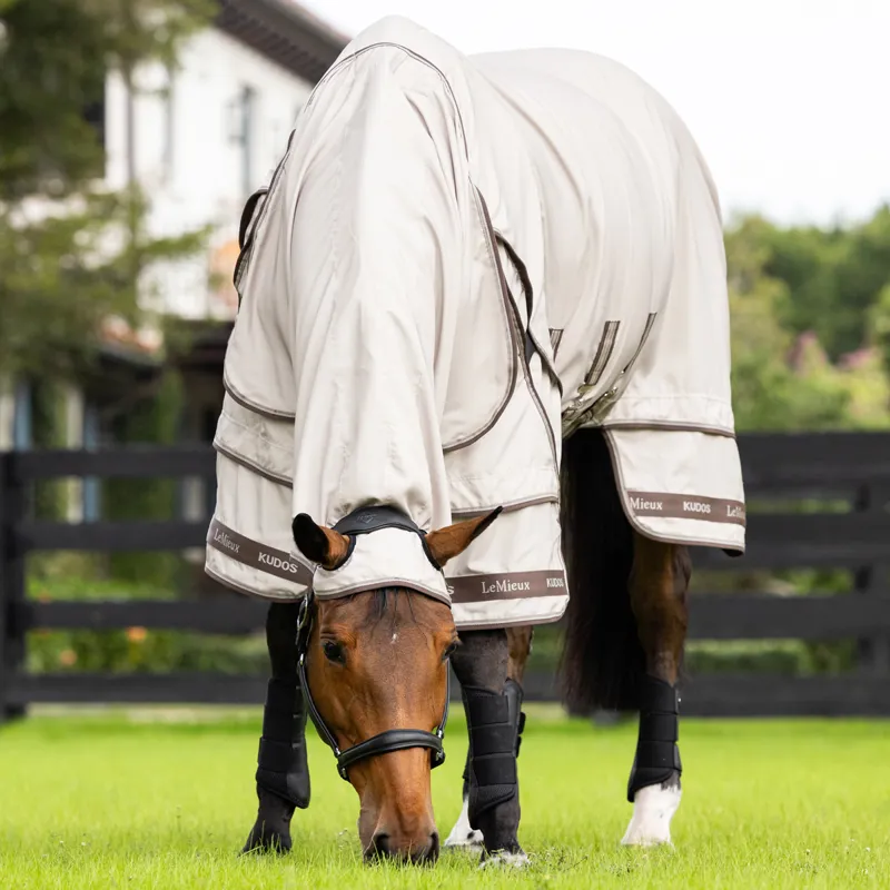 LeMieux Kudos Sweet Itch Fixed Neck Fly Rug - Stone-4