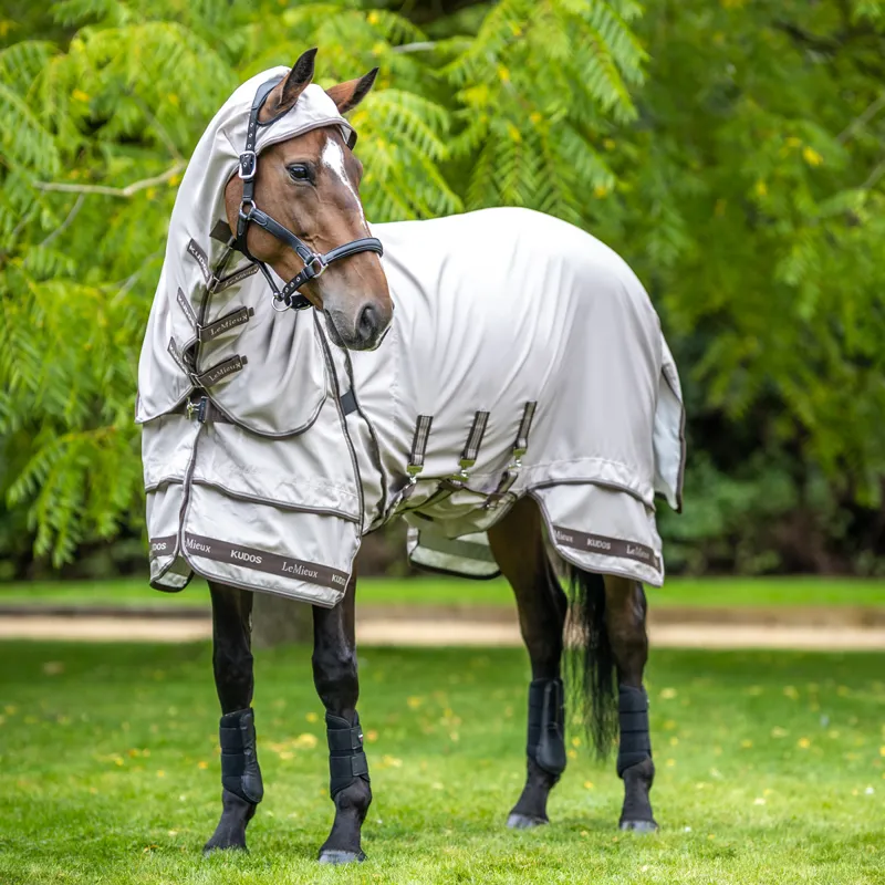 LeMieux Kudos Sweet Itch Fixed Neck Fly Rug - Stone-1