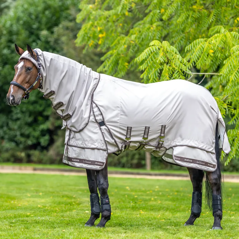 LeMieux Kudos Sweet Itch Fixed Neck Fly Rug - Stone
