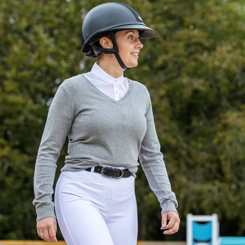 LeMieux Elite V-Neck Ladies Jumper - Grey-3