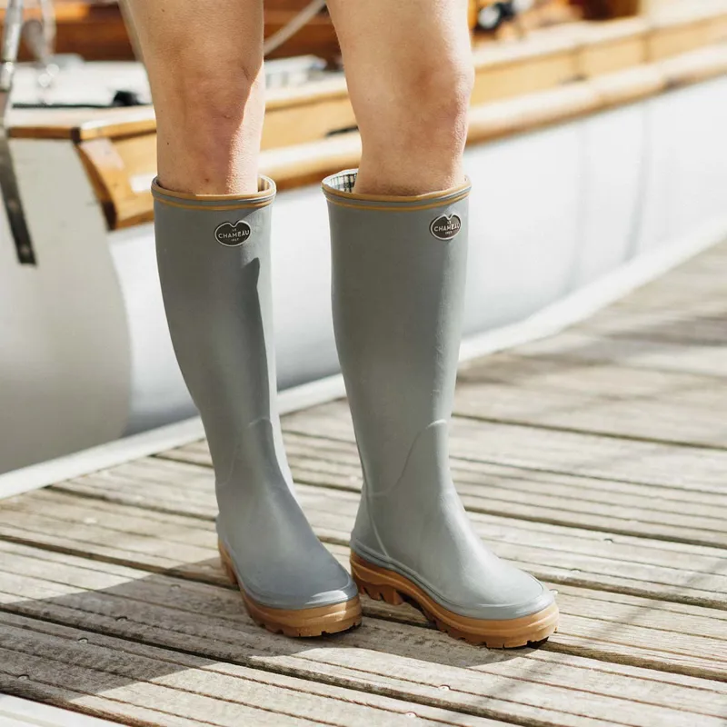 Le Chameau Giverny Ladies Wellington Boots - Gris-4