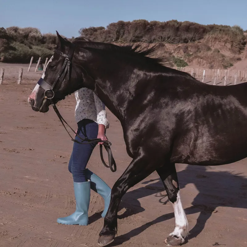 Le Chameau Iris Jersey Lined Ladies Wellington Boots - Bleu Clair-3