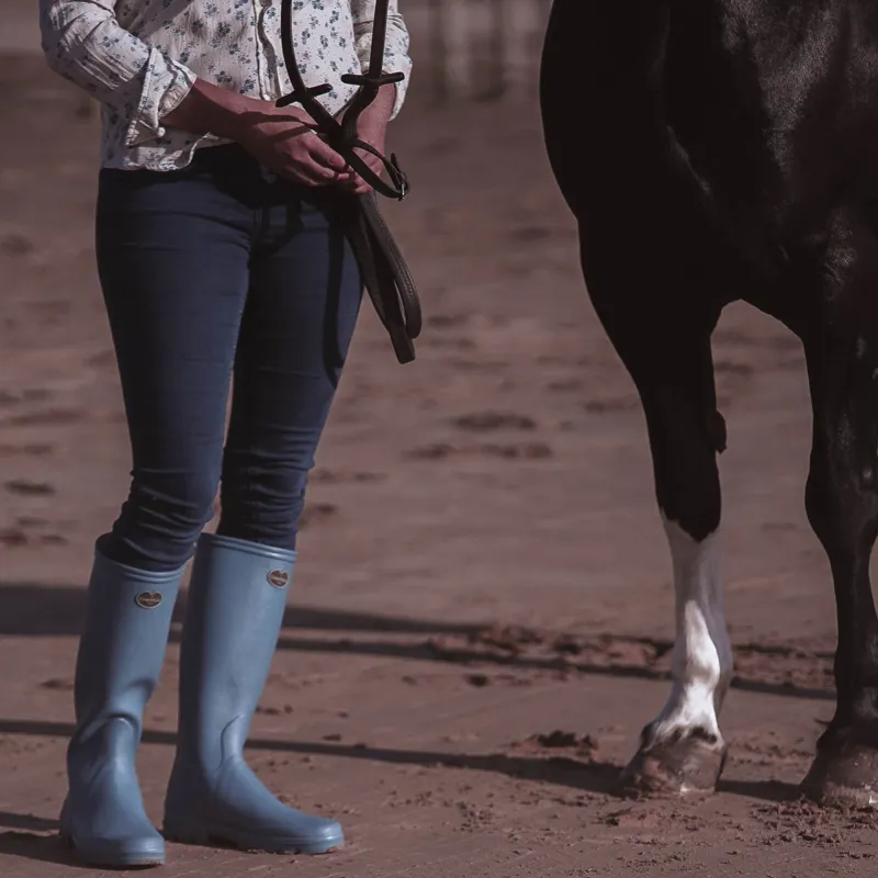 Le Chameau Iris Jersey Lined Ladies Wellington Boots - Bleu Clair-6