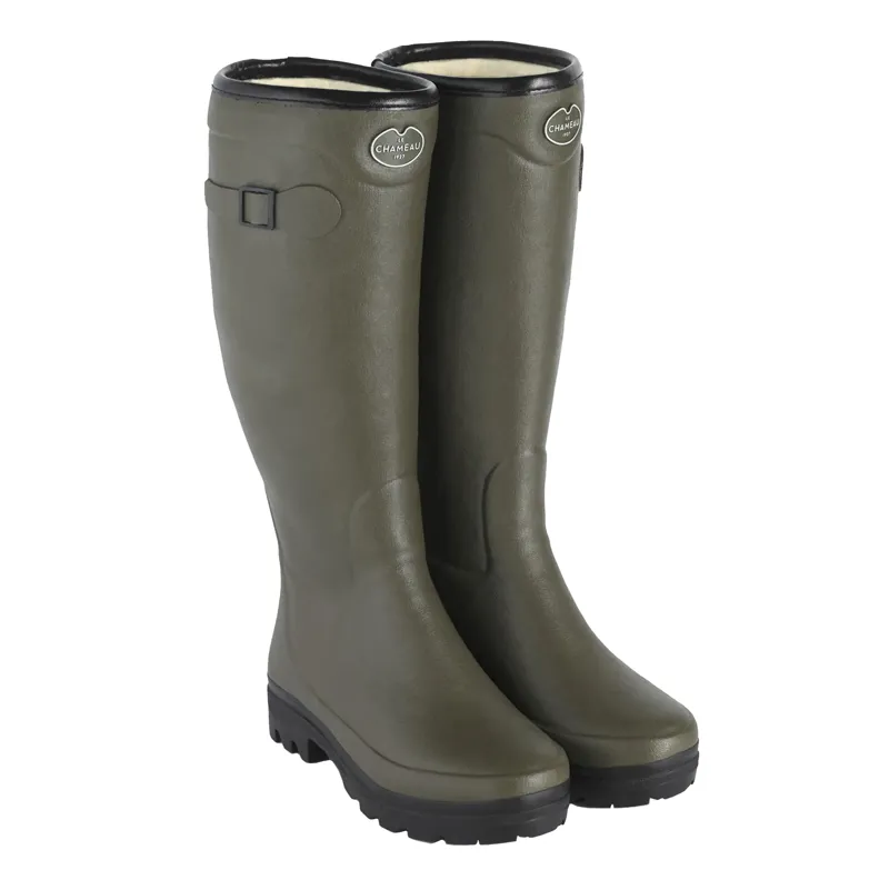 Le Chameau Country Wool Lined Ladies Wellingtons Vert Chameau