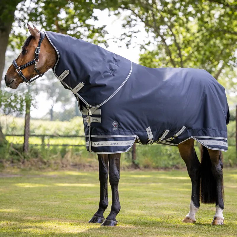 LeMieux Arika Storm-Tek 350g Detachable Neck Turnout Rug - Navy -1