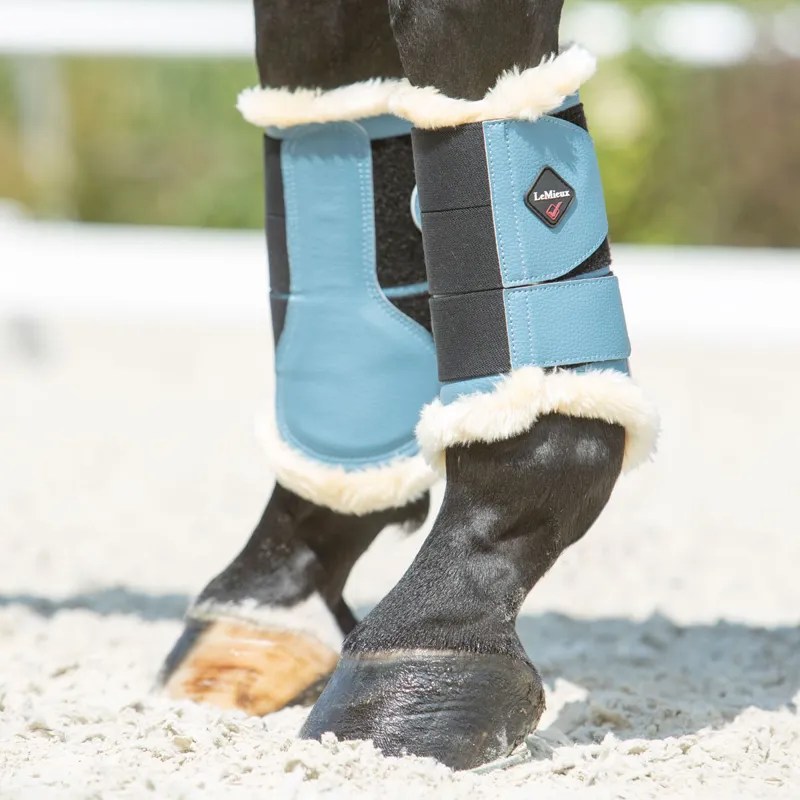 LeMieux Fleece Lined Brushing Boots Ice Blue Redpost Equestrian