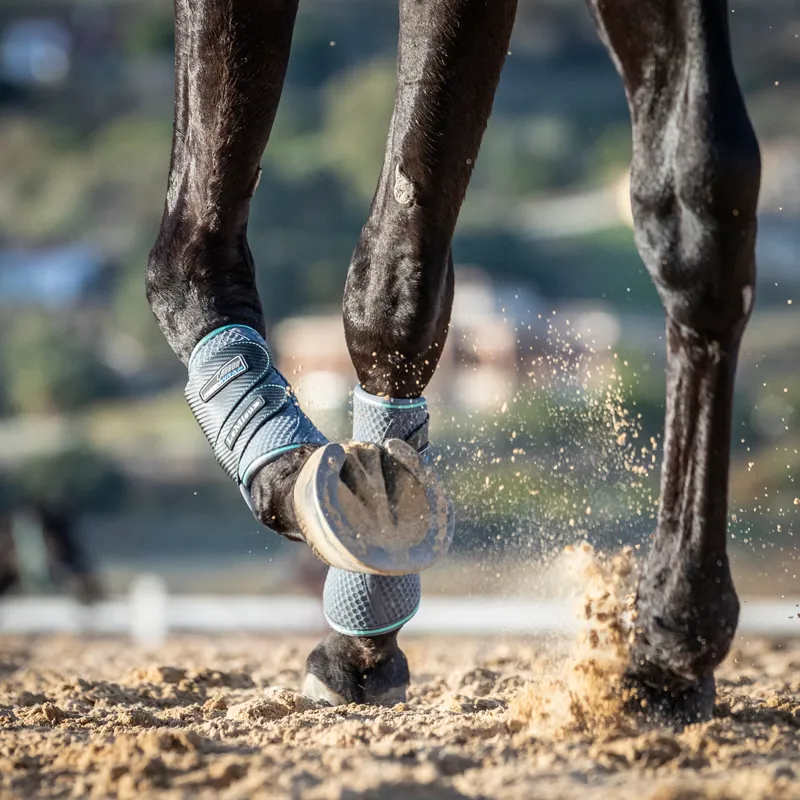 LeMieux Carbon Mesh Wrap Boots - Grey/Mint-5