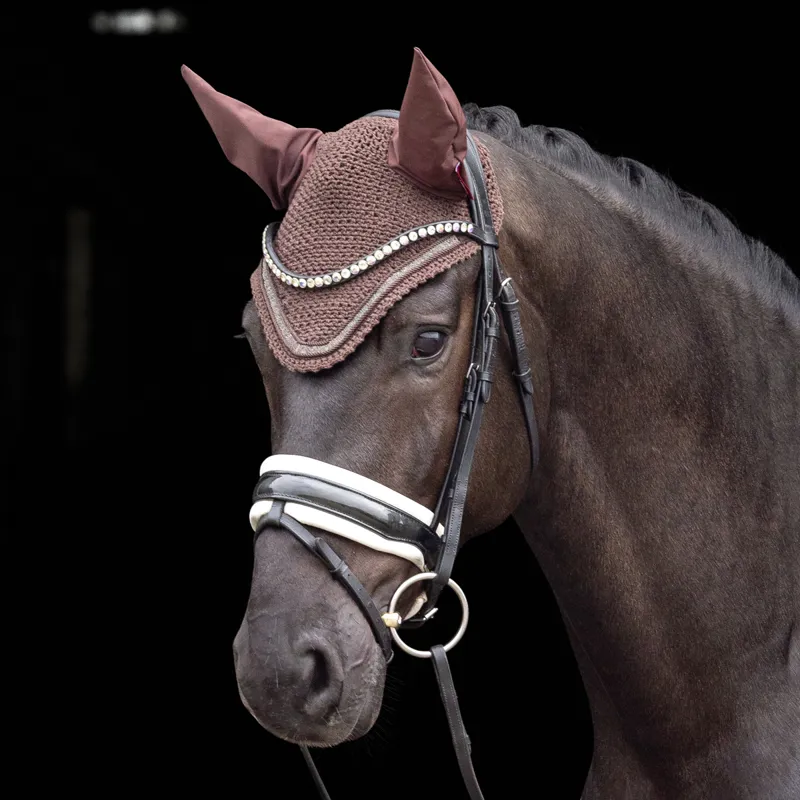 LeMieux Crystal Fly Hood - Brown-1