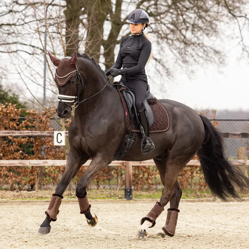 LeMieux Crystal Fly Hood - Brown-2