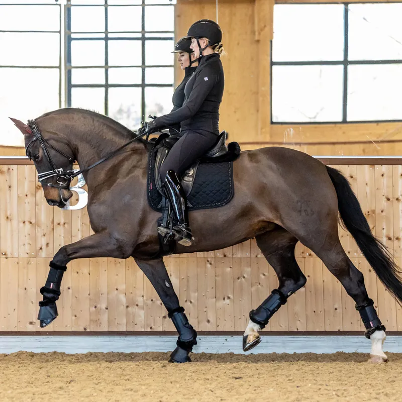 LeMieux Crystal Suede Dressage Saddlecloth - Black-1