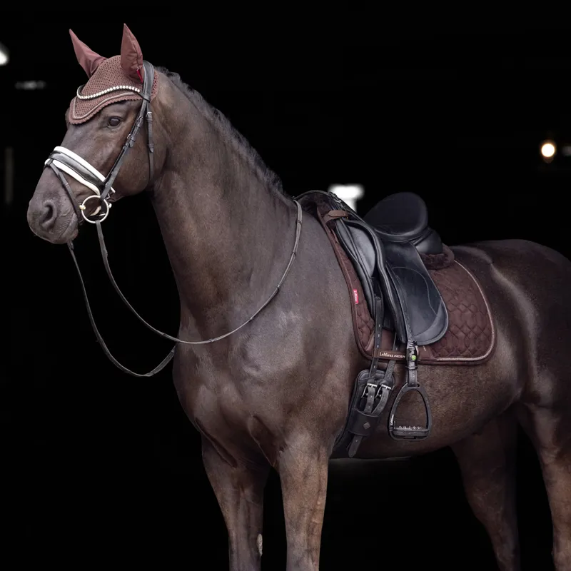 LeMieux Crystal Suede Dressage Saddlecloth - Brown-1