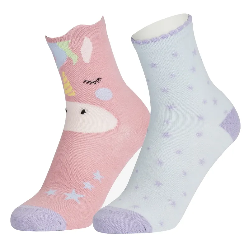 LeMieux Mini Character 2 Pack Junior Socks - Unicorn