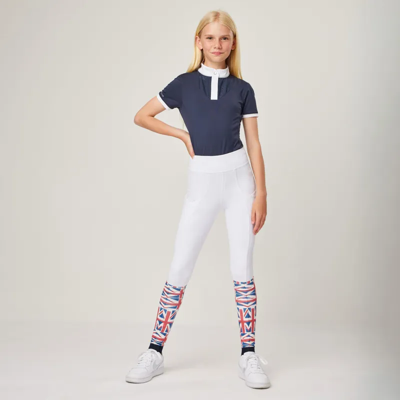 LeMieux Young Rider Full Grip Junior Pull On Breeches - White-3