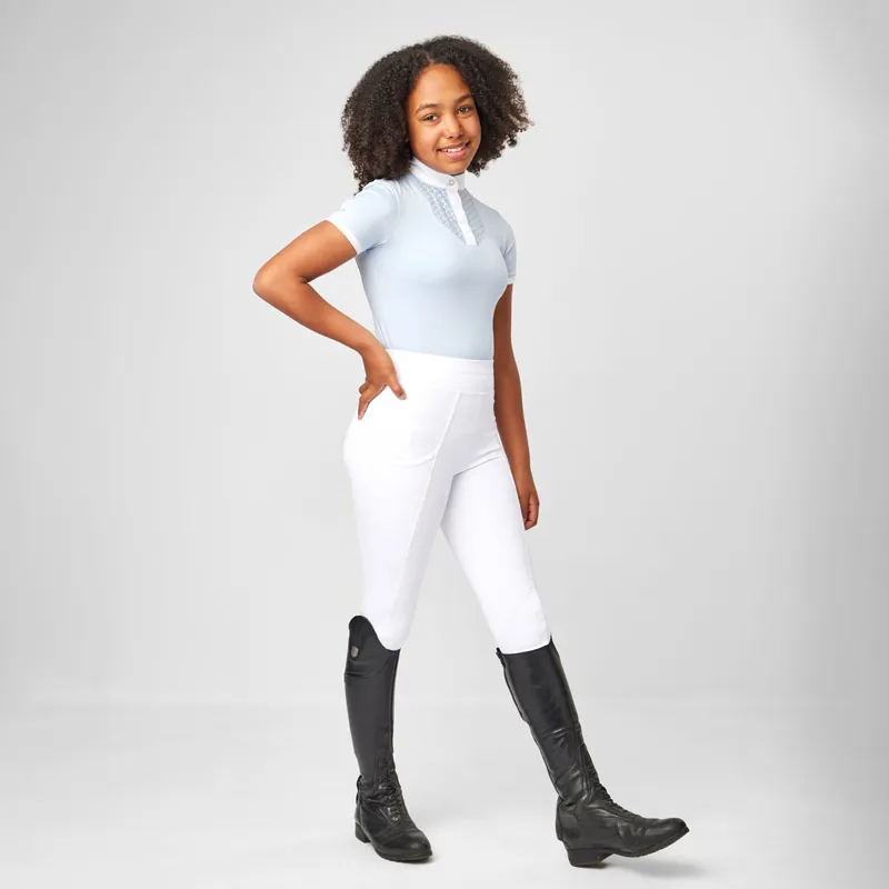 LeMieux Young Rider Full Grip Junior Pull On Breeches - White-2