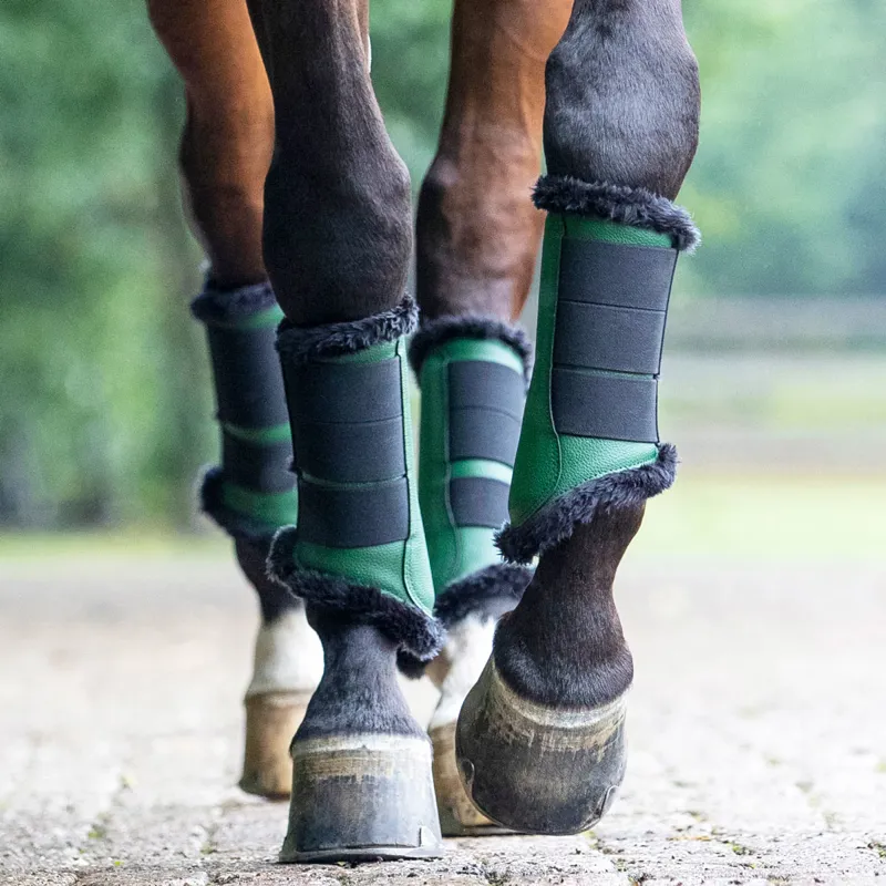 LeMieux Fleece Lined Brushing Boots - Hunter Green - Redpost Equestrian
