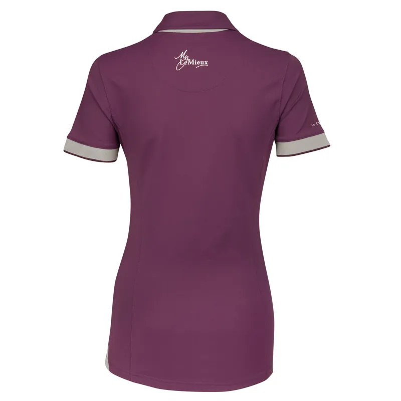 My LeMieux Ladies Polo Shirt - Blackcurrant/Grey-1