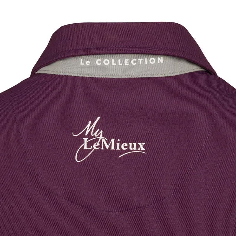 My LeMieux Ladies Polo Shirt - Blackcurrant/Grey-4