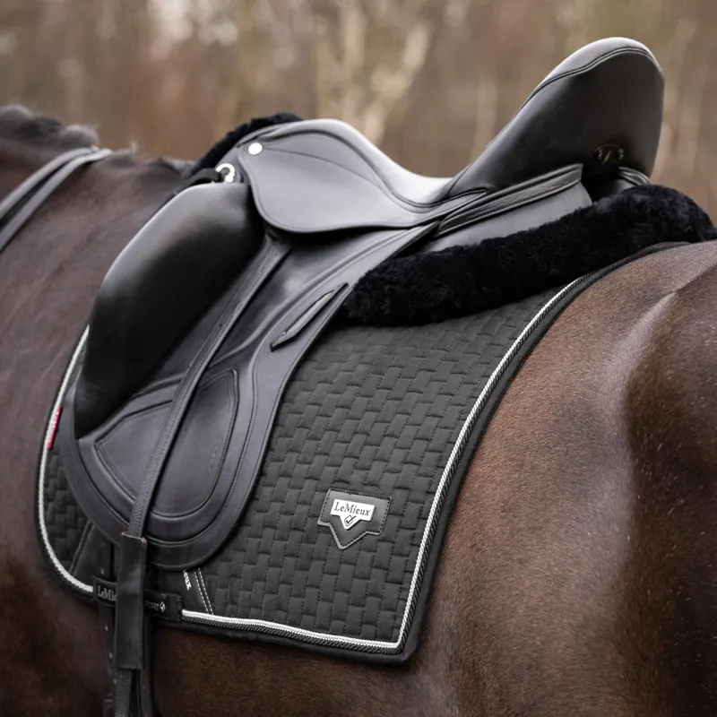 LeMieux Puissance Dressage Square Saddlecloth - Black-2