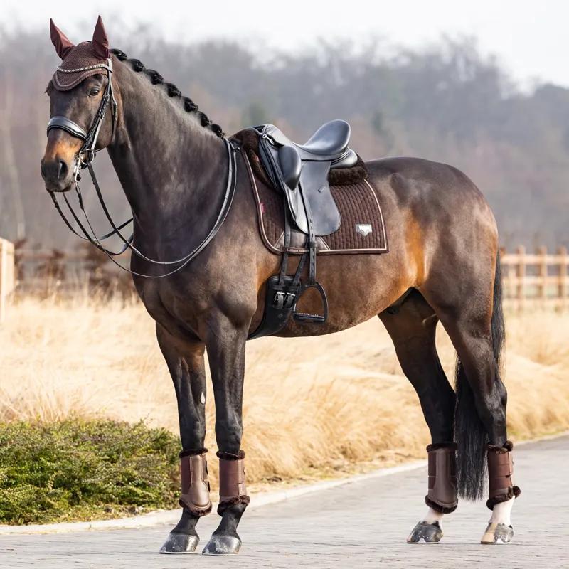 LeMieux Puissance Dressage Square Saddlecloth - Brown-1