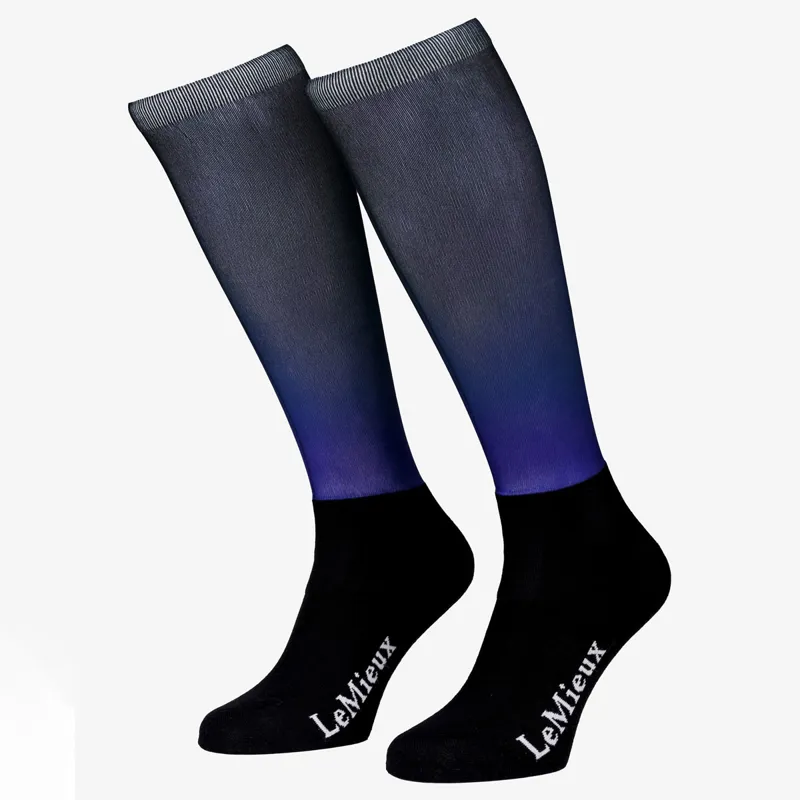LeMieux Spectrum Footsie Junior Tall Riding Socks Bluebell