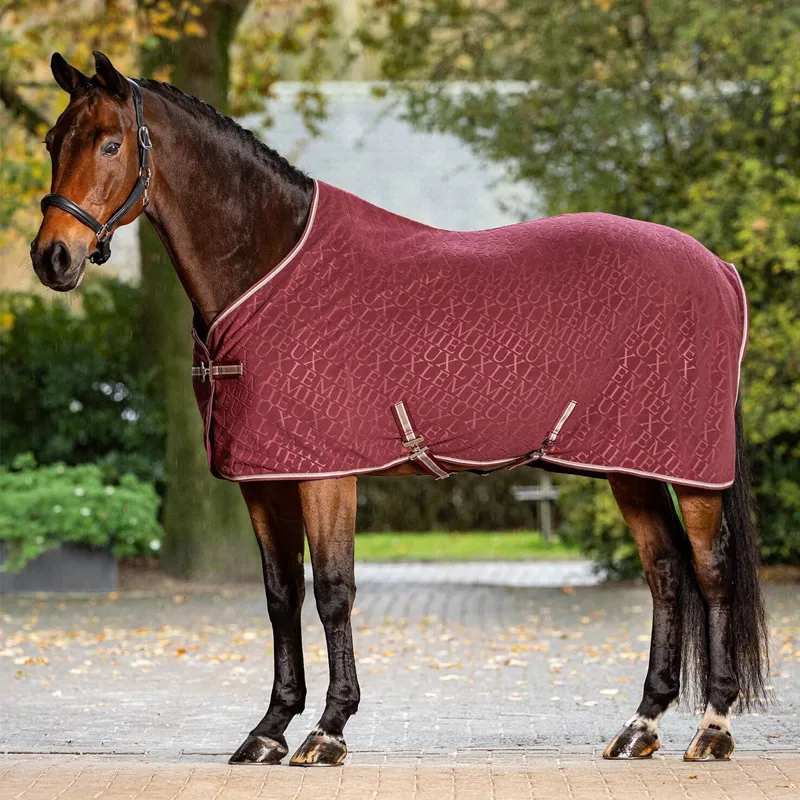 LeMieux Arika Monogram Fleece Rug - Burgundy
