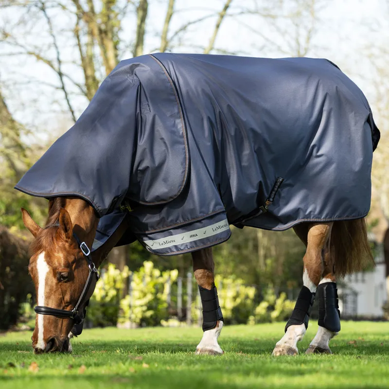 LeMieux Arika Ripstop 600D 50g Detachable Neck Turnout Rug - Jay Blue-1