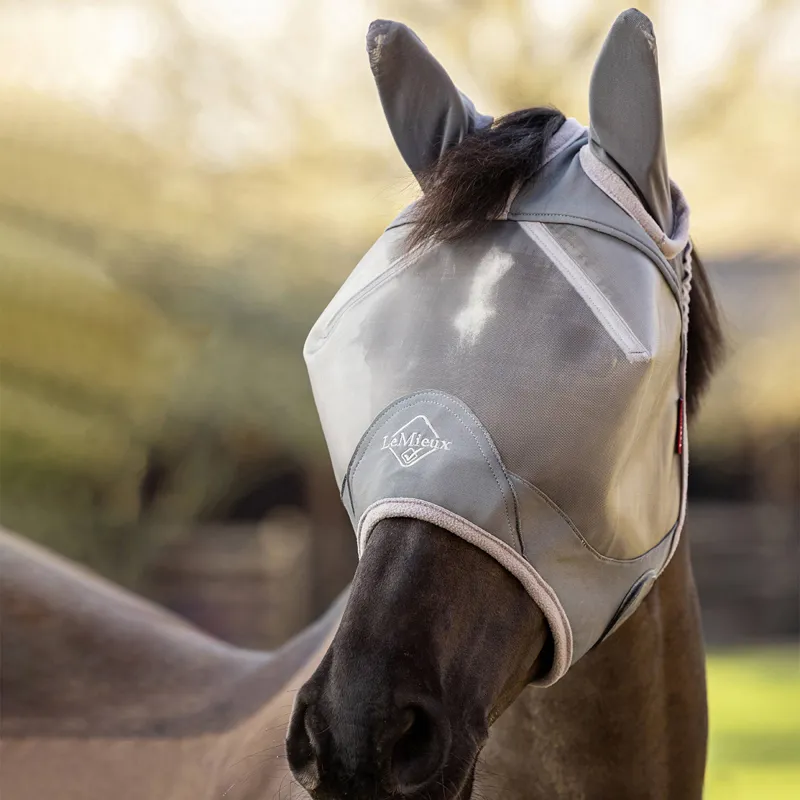 LeMieux ArmourShield Pro Half Fly Mask - Grey-2