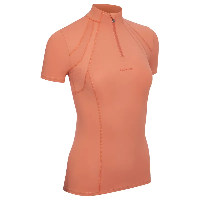 LeMieux Mia Mesh Ladies Short Sleeve Base Layer - Apricot-4