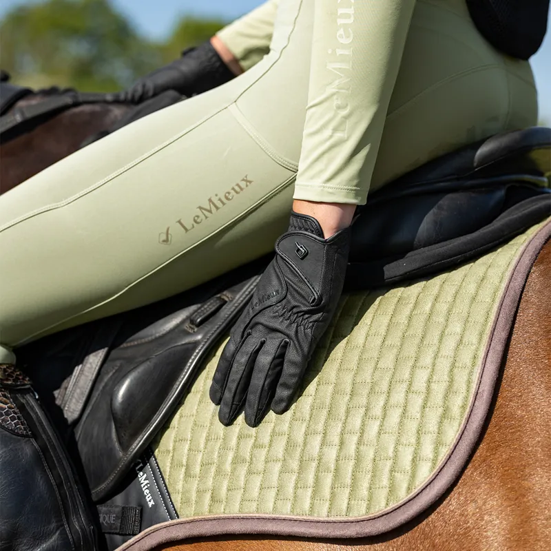 LeMieux Close Contact Adults Riding Gloves - Black-1