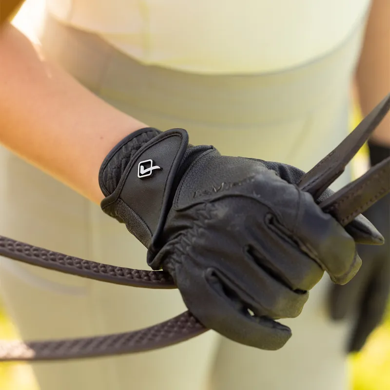 LeMieux Close Contact Adults Riding Gloves - Brown-1