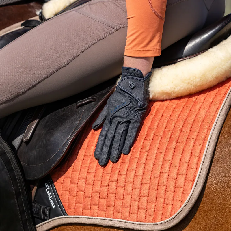 LeMieux Close Contact Adults Riding Gloves - Navy-1