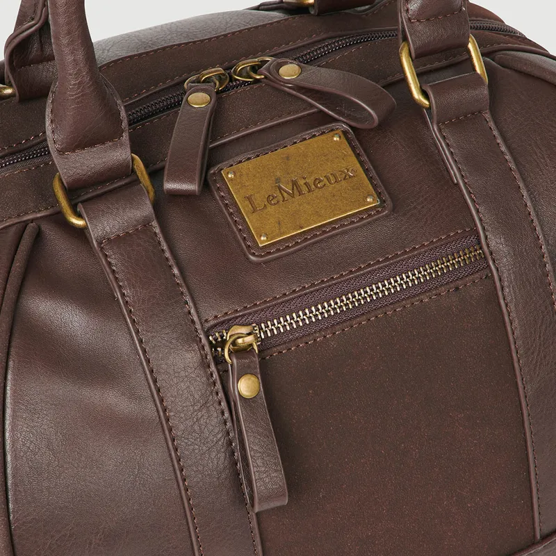 LeMieux PU Leather Hat Bag - Brown-1