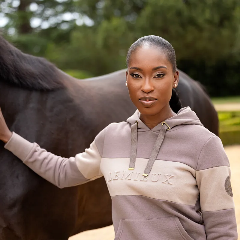 LeMieux Jade Ladies Pop-Over Hoodie - Walnut-2