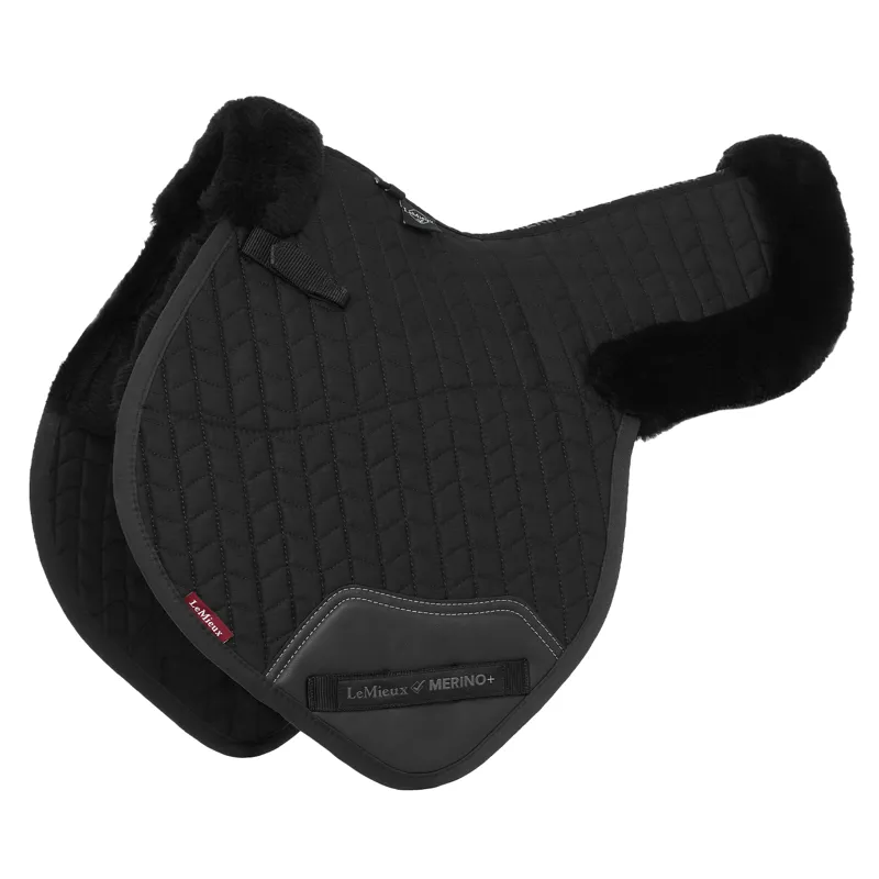 LeMieux Merino+ Half Lined Close Contact Numnah - Black/Black