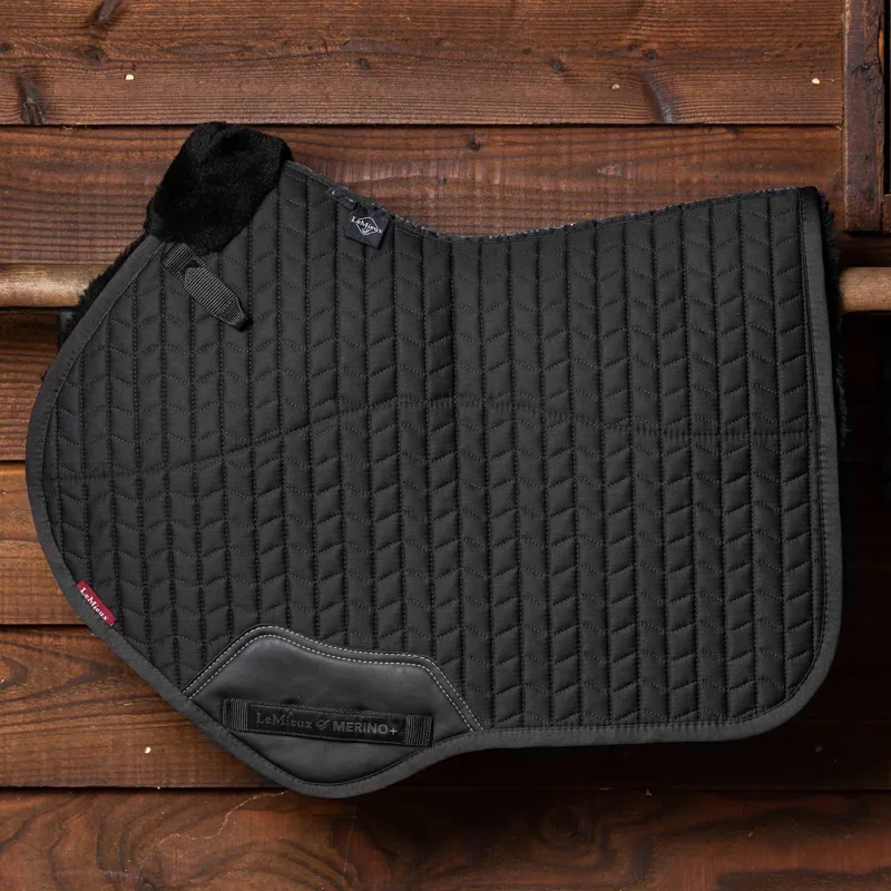 LeMieux Merino+ Half Lined Close Contact Square - Black/Black-1