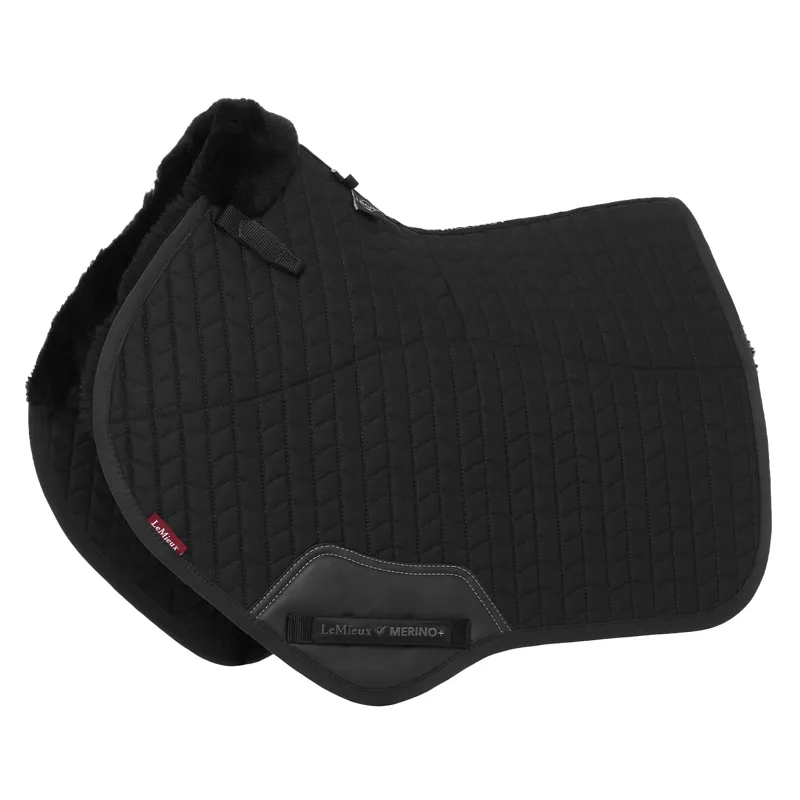 thumbnail image 2 of LeMieux Merino+ Half Lined Close Contact Numnah CC Wool Jumping Saddle Pad - Black/Brown M/L 2 of 6