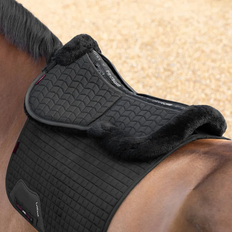 LeMieux ProSorb Merino+ 2 Pocket Half Pad - Black/Black-1