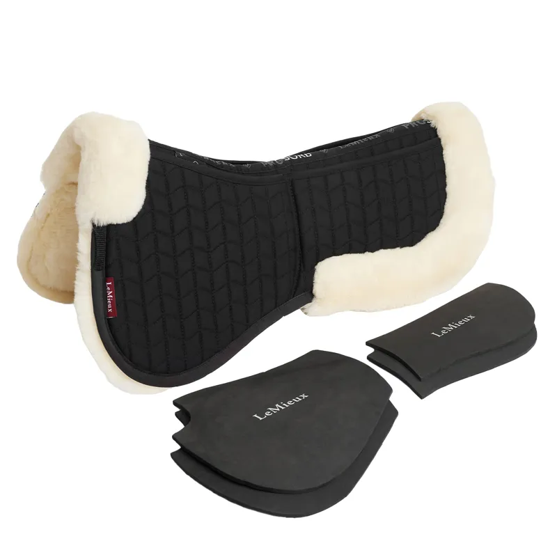 LeMieux ProSorb Merino+ 2 Pocket Half Pad Black/Natural