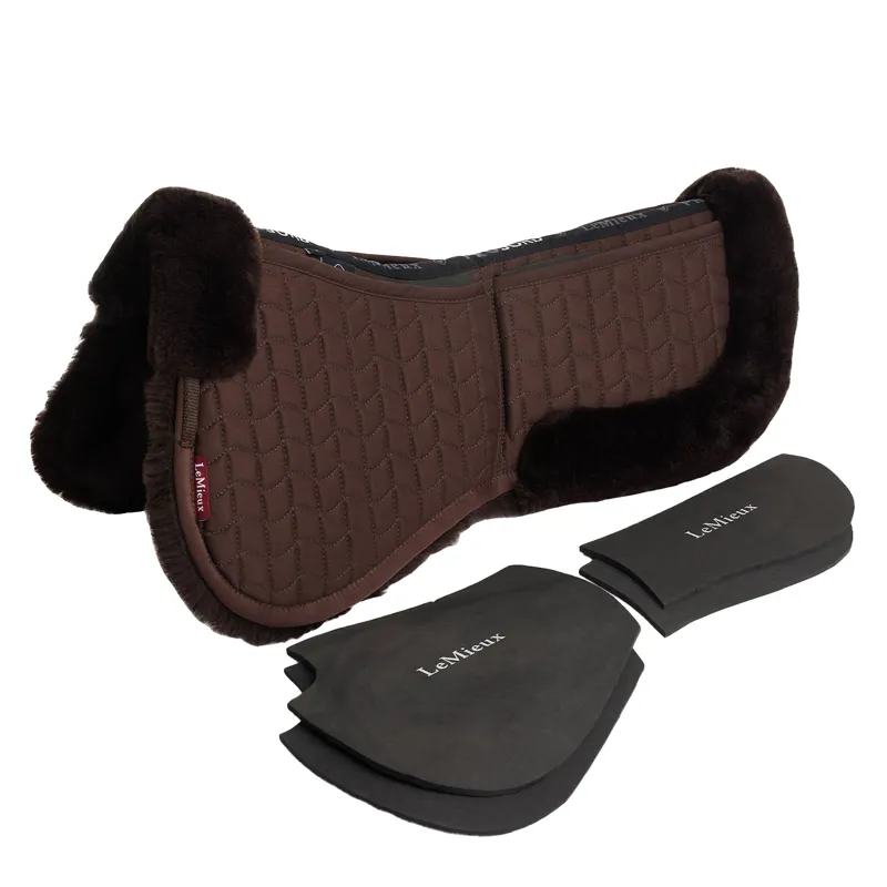 LeMieux ProSorb Merino+ 2 Pocket Half Pad - Brown/Brown