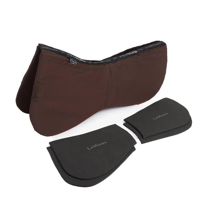 LeMieux ProSorb 2-Pocket Plain Half Pad - Brown