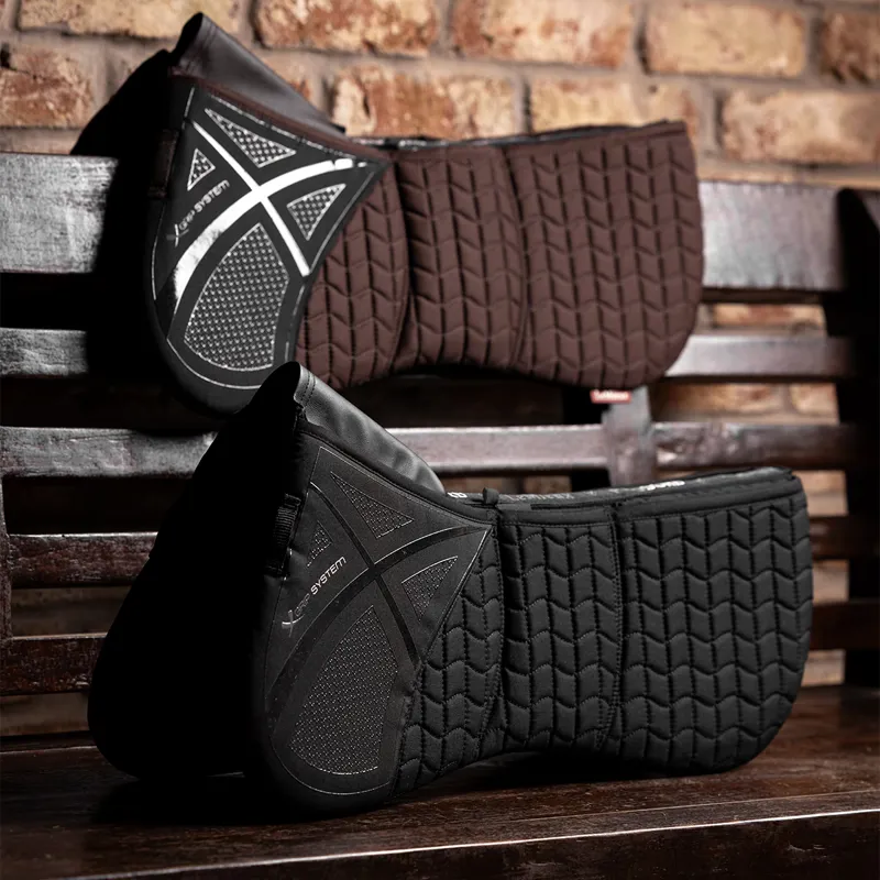 LeMieux ProSorb 3-Pocket Quilted Half Pad - Brown-2