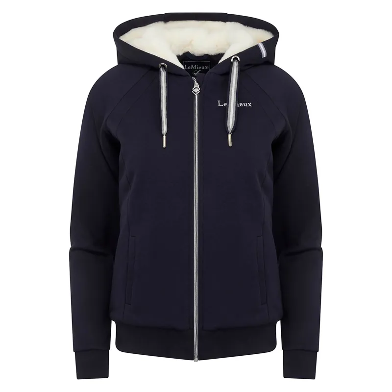LeMieux Sherpa Lined Zip Ladies Hoodie - Navy