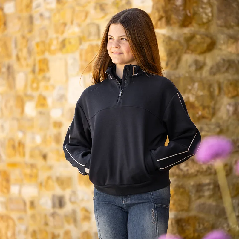 LeMieux Young Rider Kate Quarter Zip Junior Sweatshirt - Navy-6