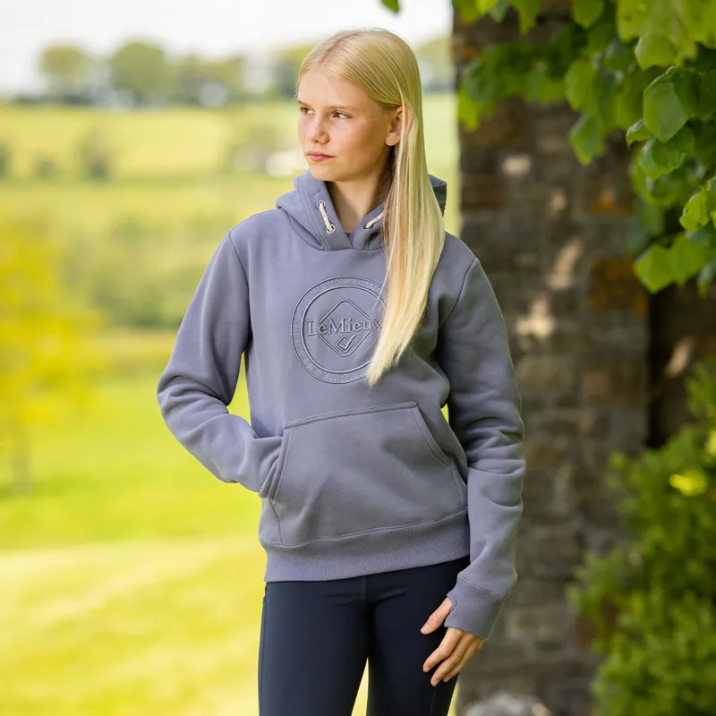 LeMieux Young Rider Hannah Junior Pop-Over Hoodie - Jay Blue-7