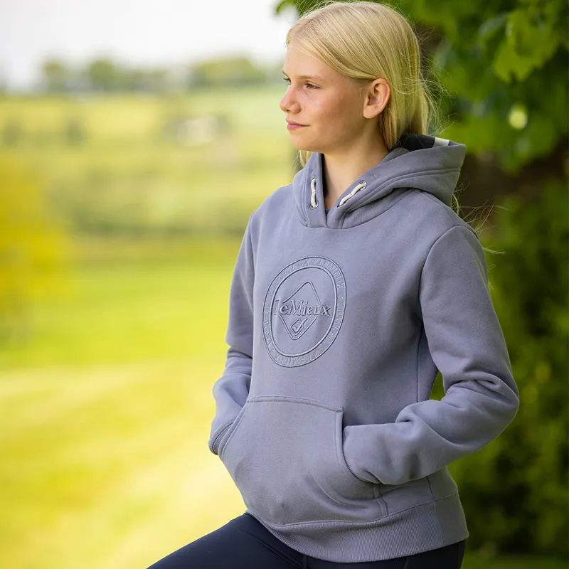 LeMieux Young Rider Hannah Junior Pop-Over Hoodie - Jay Blue-6