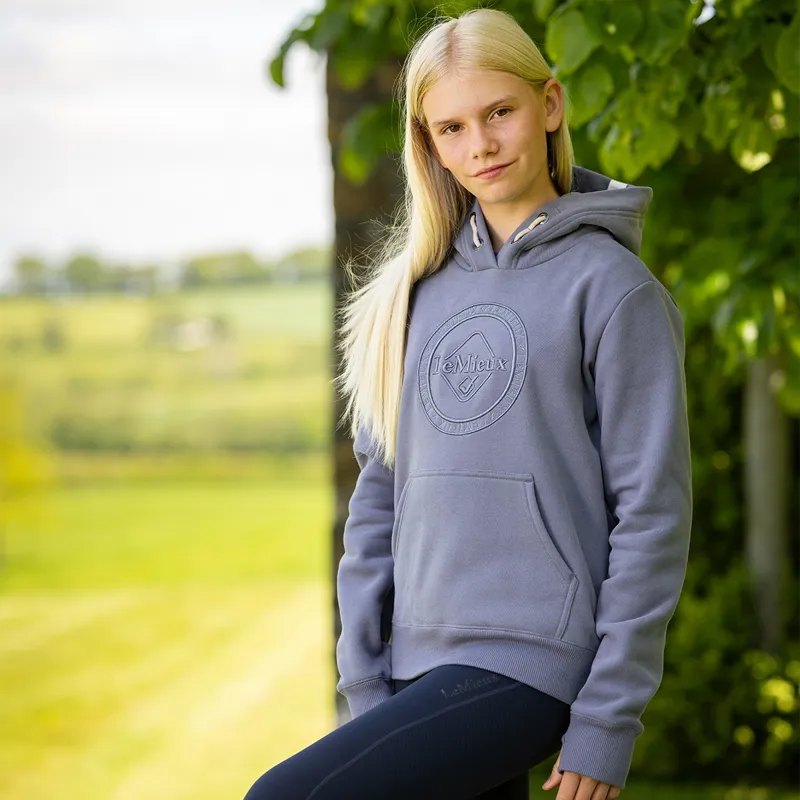 LeMieux Young Rider Hannah Junior Pop-Over Hoodie - Jay Blue-2