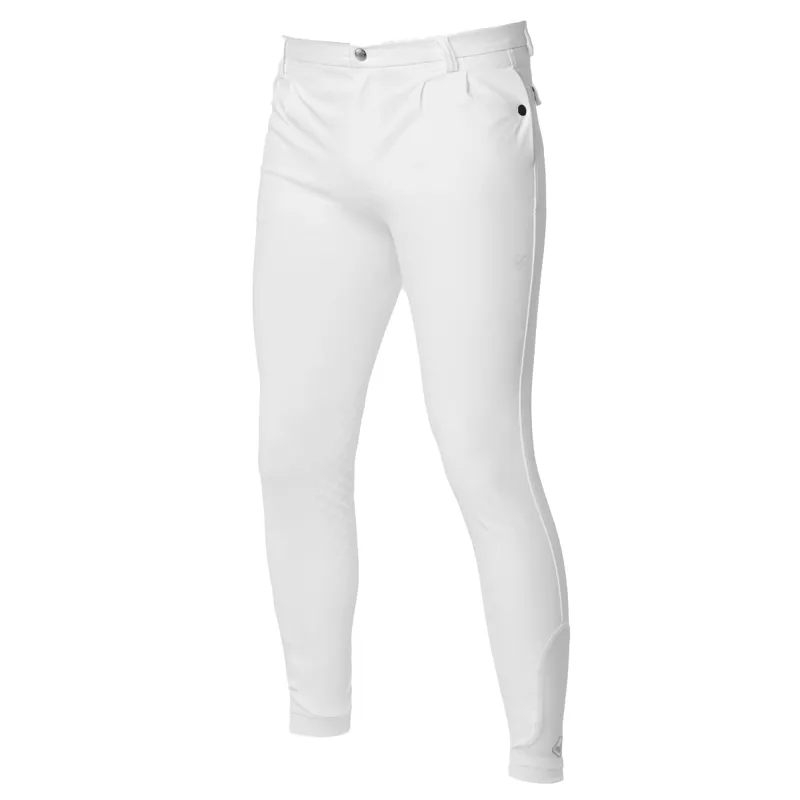 LeMieux Elite Classic Pleated Knee Grip Mens Breeches - White