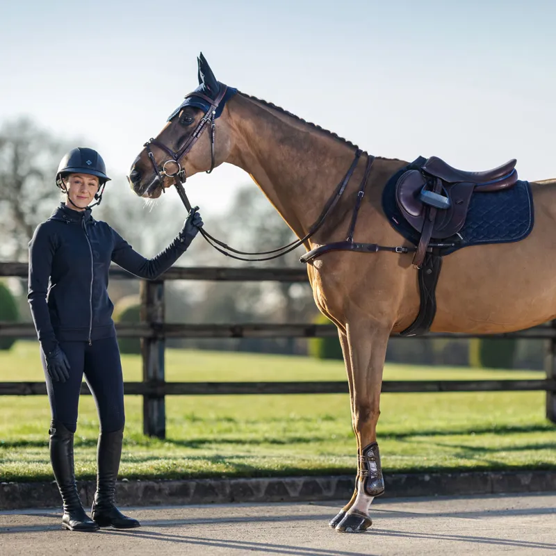 LeMieux Crystal Suede Close Contact Saddlecloth - Navy-1