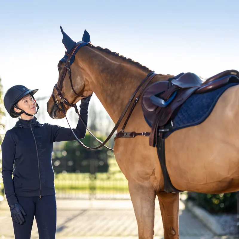 LeMieux Crystal Suede Close Contact Saddlecloth - Navy-2