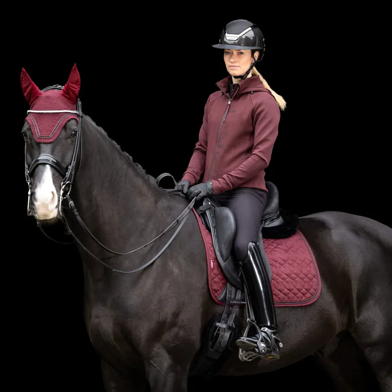 LeMieux Crystal Suede Dressage Saddlecloth - Burgundy-1